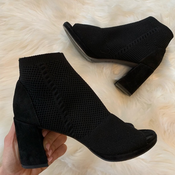 Eileen Fisher Shoes - Eileen Fisher Black Open Toe Sock Booties (Boots)